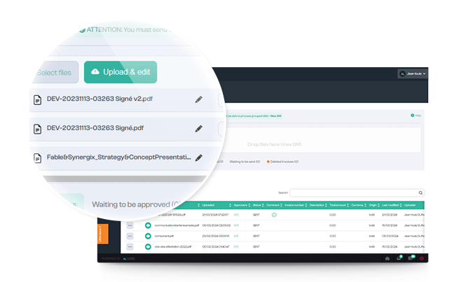 Supplier’s invoice Upload